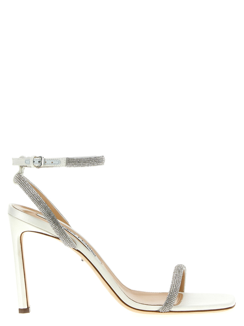Sergio Rossi Square-headed Stiletto Sandals With High Heels In White