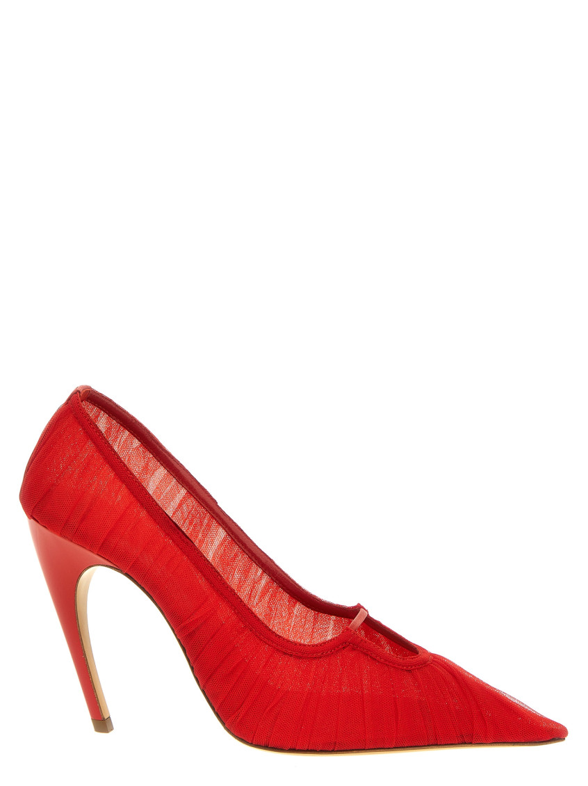 Nensi Dojaka Tulle Pumps In Red