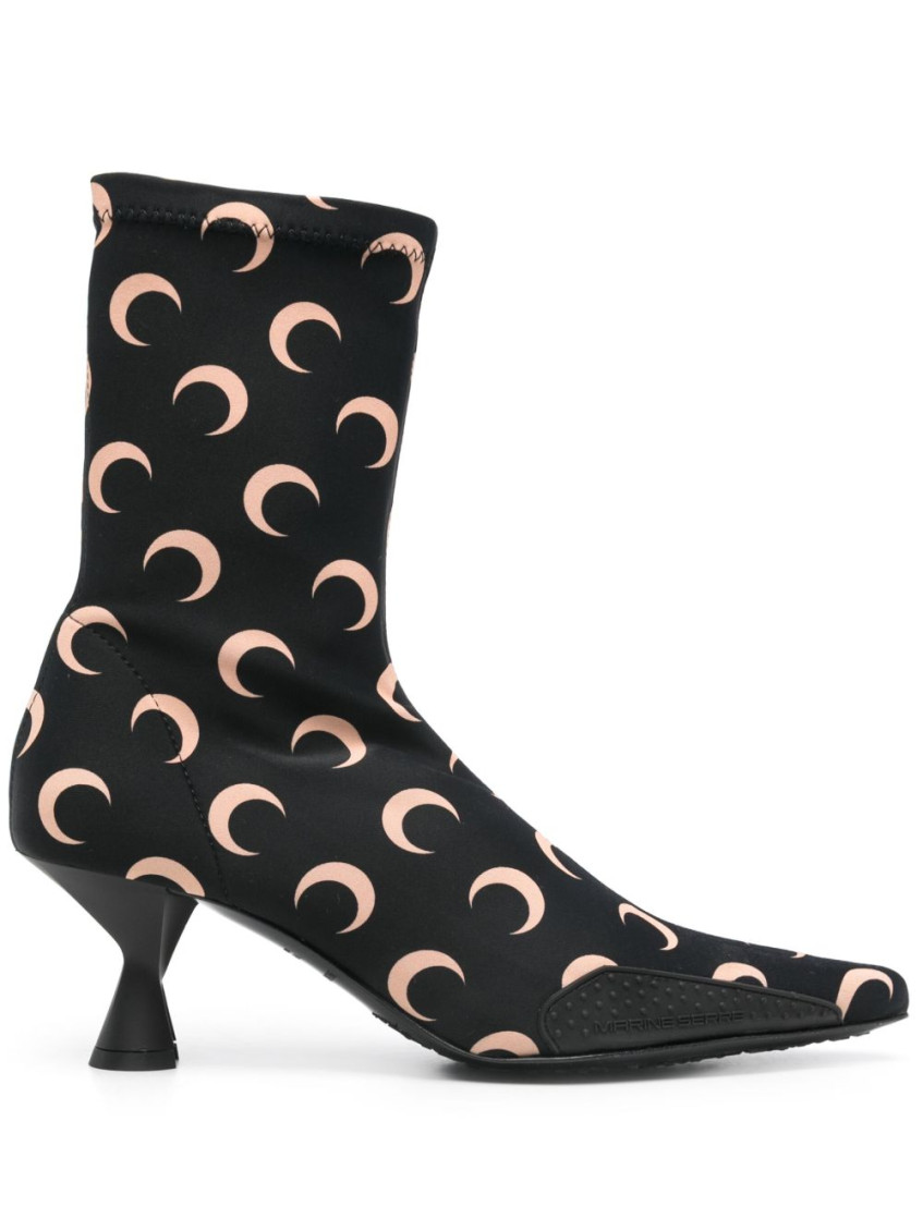 Marine Serre Black Moon Sock Boots
