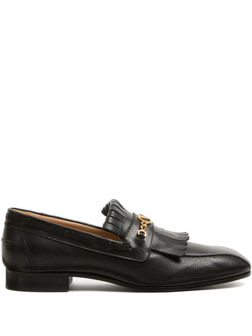 Valentino Vlogo Signature Kidskin Loafer With Fringes