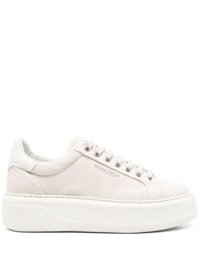 Woolrich Beige Leather Sneakers