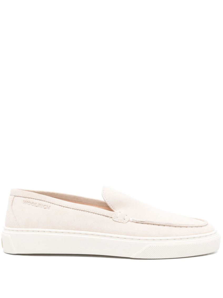 Woolrich Beige Suede Slip On Loafers