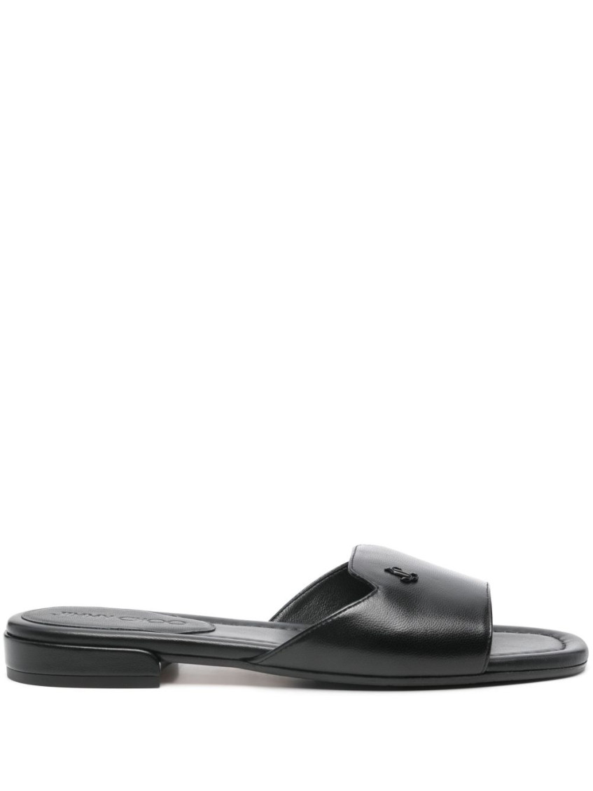 Jimmy Choo Dina Flat Leather Sandals