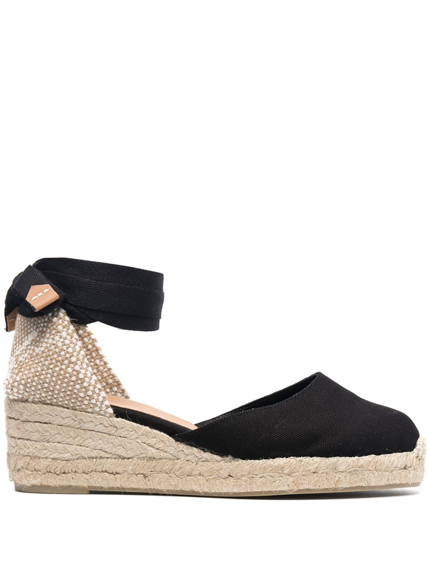 Castaã±er Black Carina Espadrille Wedges In Black