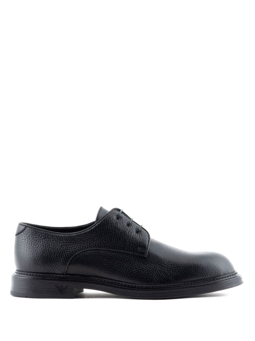 E 'clat Black Leather Lace Up Shoes