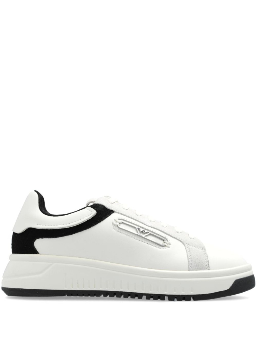 E 'clat White Leather Sneakers