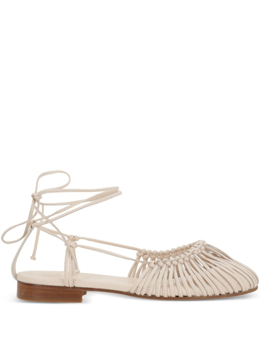 Hereu White Leather Sandals