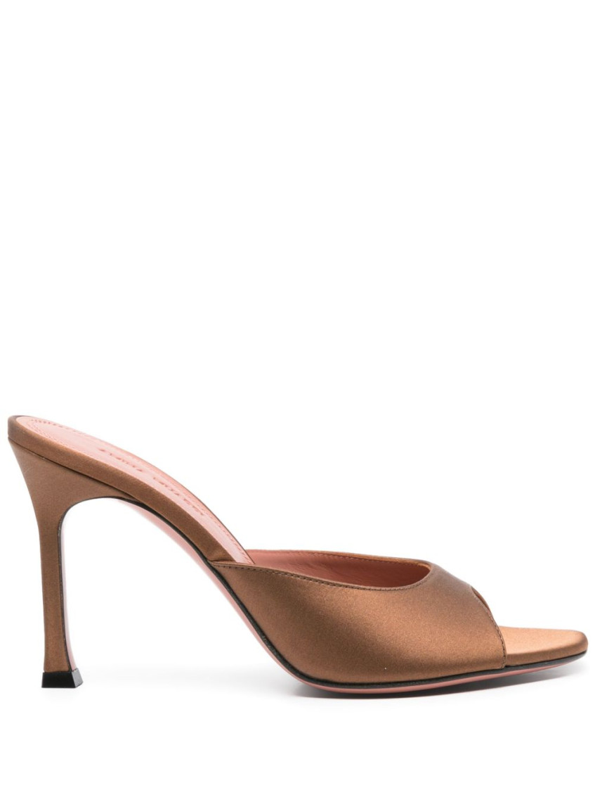 Amina Muaddi Elegant Satin Ribbon Sandals