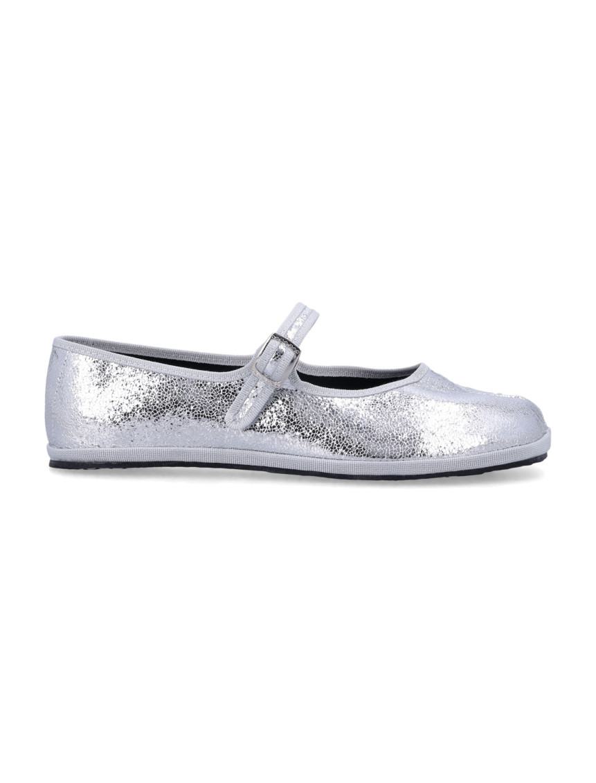 Drogheria Crivellini Silver Leather Ballet Flats