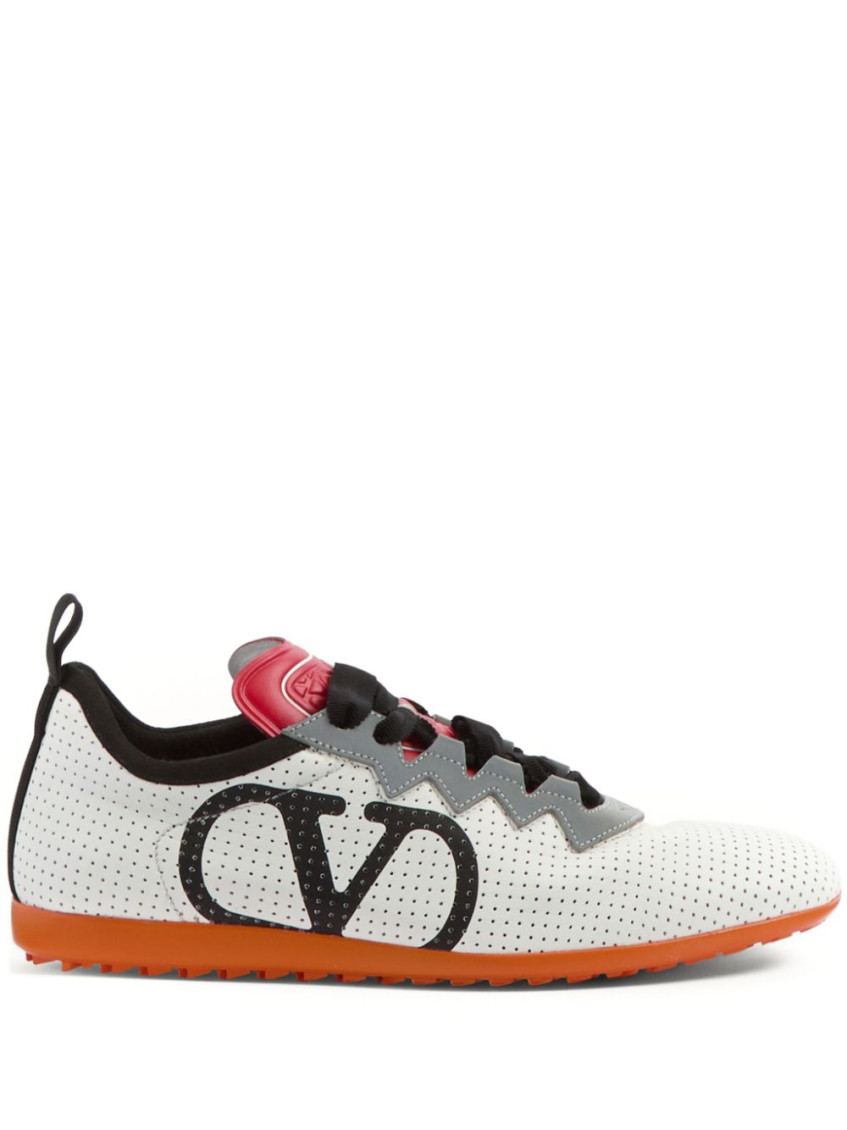 Valentino Chromathon Low-top Sneakers In Perforated Leather