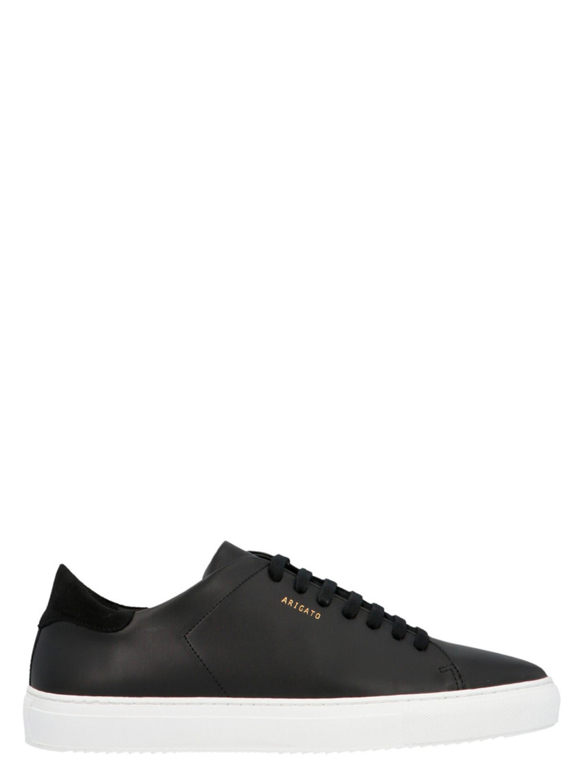 Axel Arigato 90 Clean Black Low Top Sneakers With Logo Lettering On The Side In Leather Man In Multi