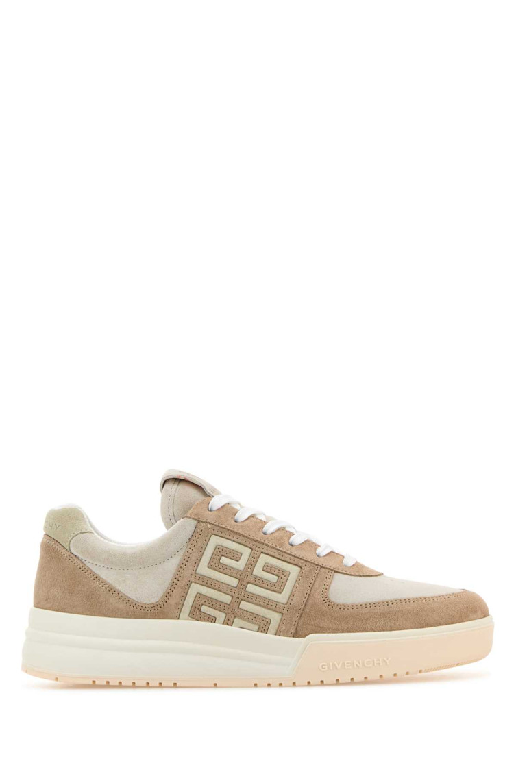 Givenchy Two-tone Suede G4 Sneakers In Beige