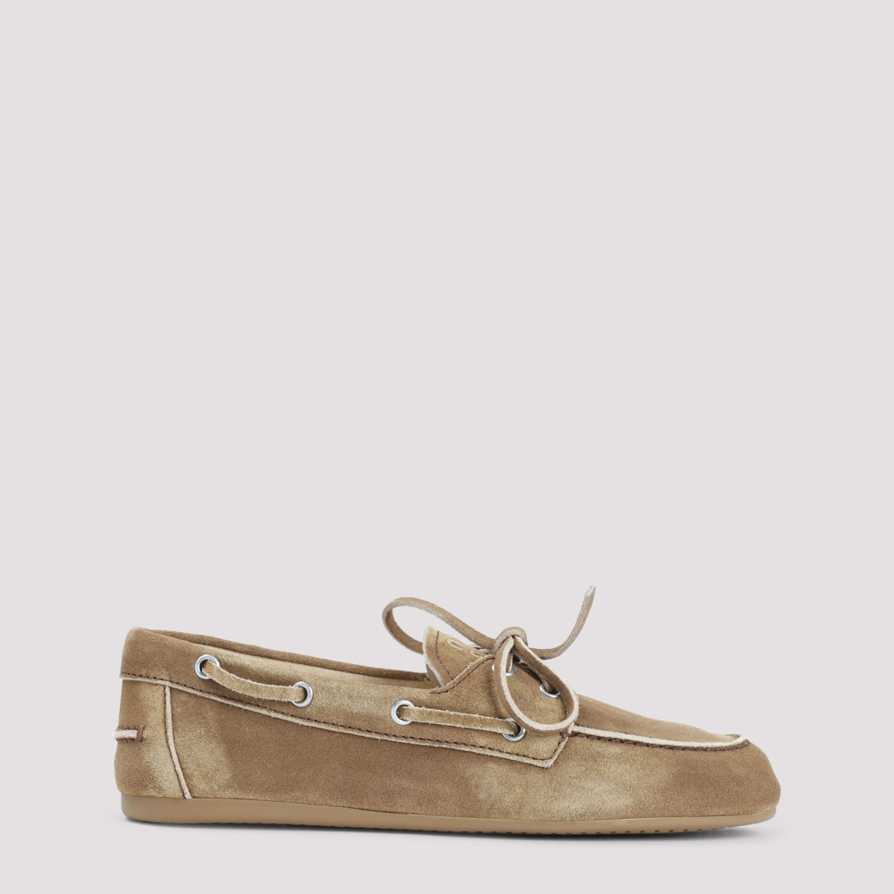 Miu Miu Suede Lace-up Moccasins