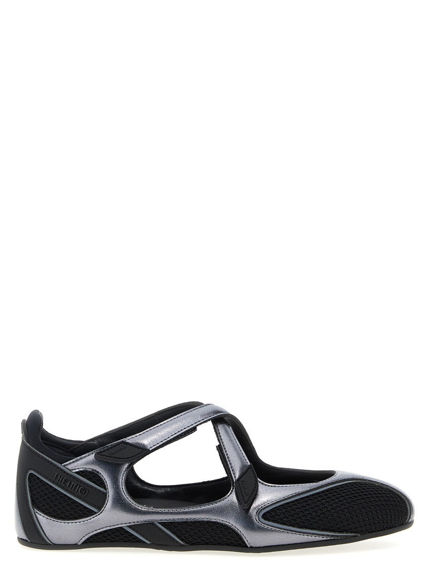 Attico Floor 01 Mesh And Leather Ballerinas Flat