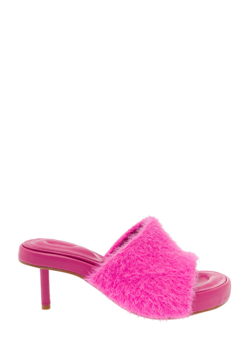 Jacquemus Clay Knit Stiletto Sandals In Pink