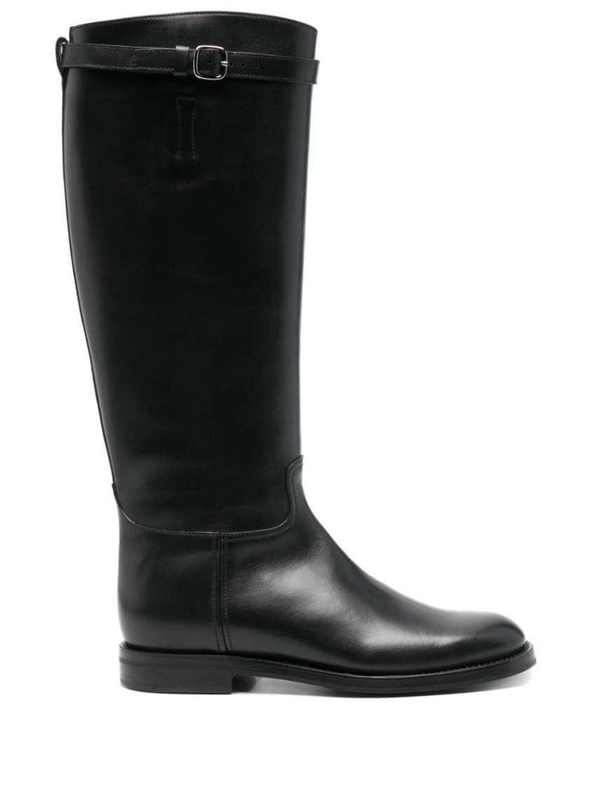 Church's Michelle 2g Buckle Strap Riding Boots In Black