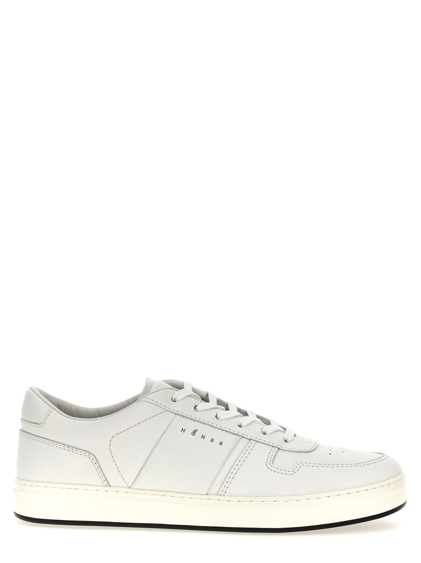 Shop Hogan White H668 Lace Up Sneakers