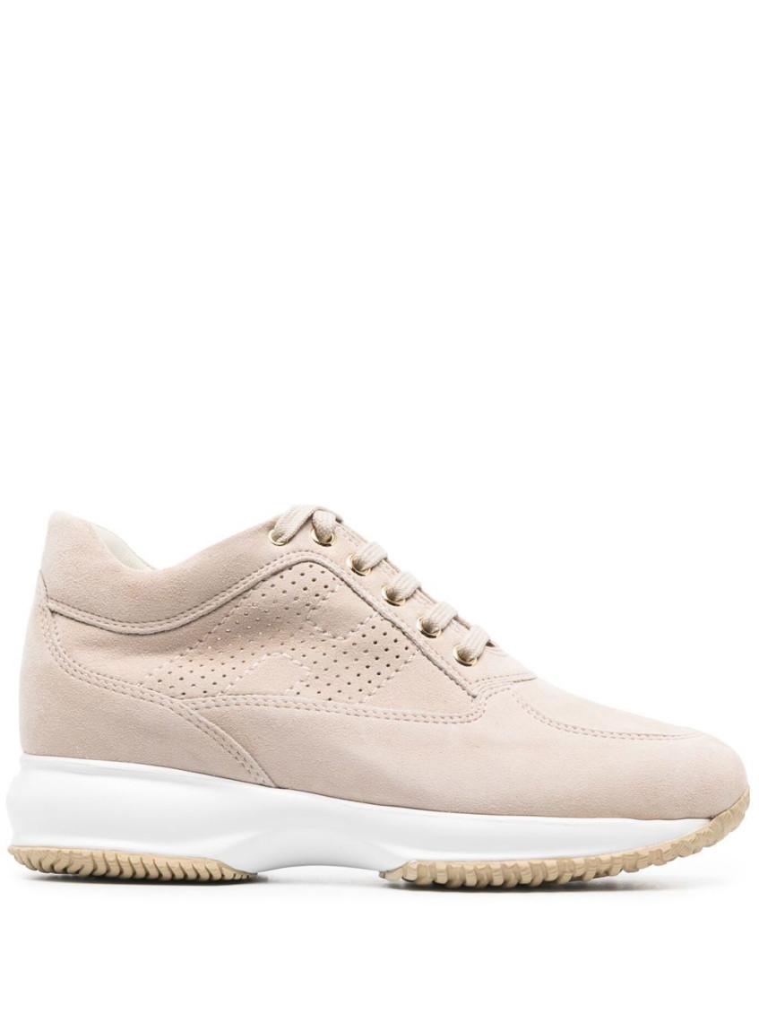 Hogan Interactive Suede Sneakers In Beige