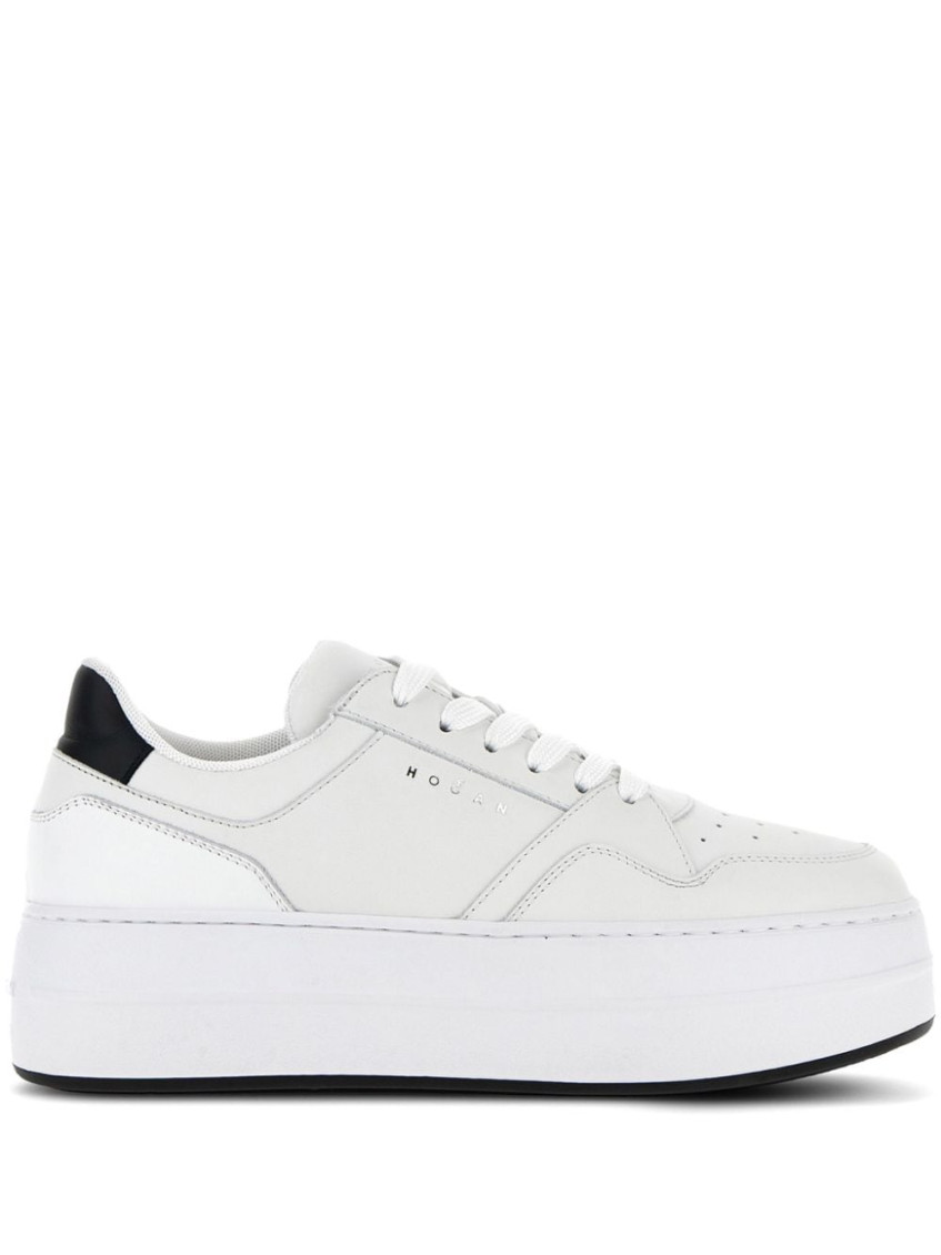 Hogan H645 Leather Sneakers In White