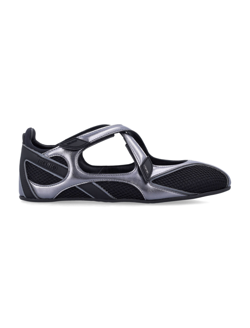 Attico Black Slip On Ballet Flats In Black