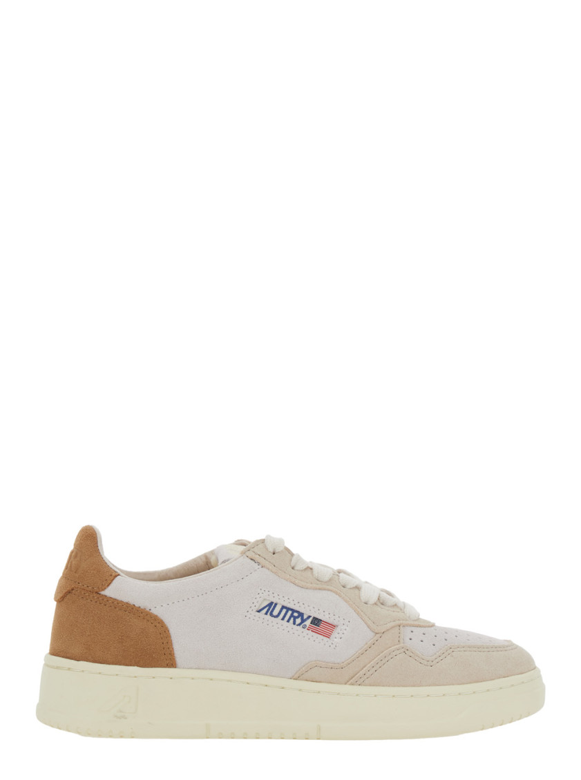 Autry Medalist Low Tric Suede Snd Cigar Sneakers In Beige