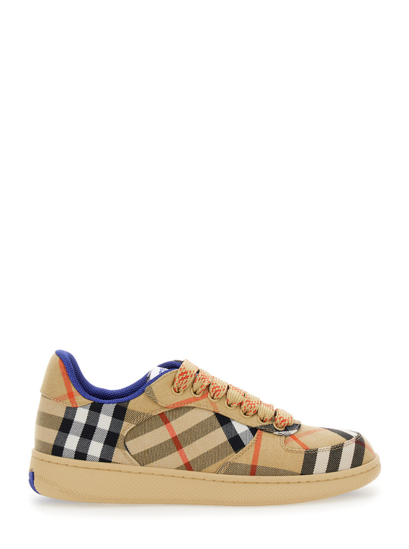 Burberry Embroidered Canvas Terrance Sneakers In Beige