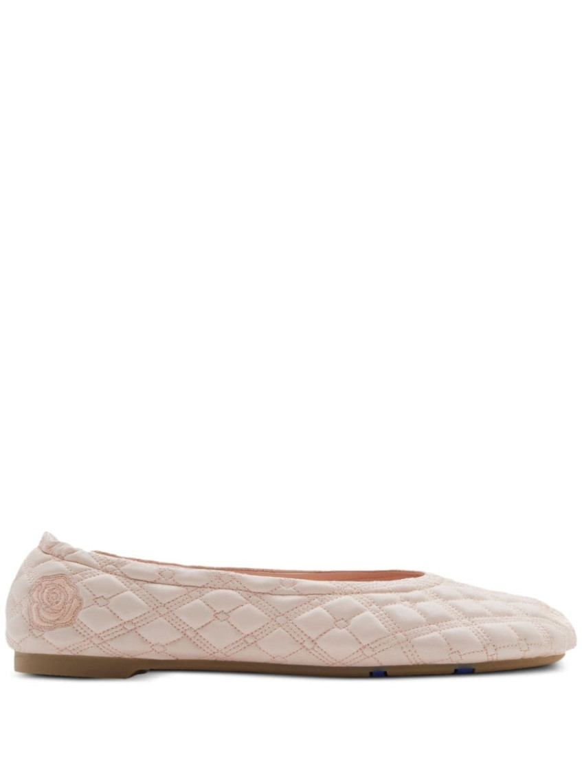 Burberry Sadler Leather Ballerina Flats Women In Pink