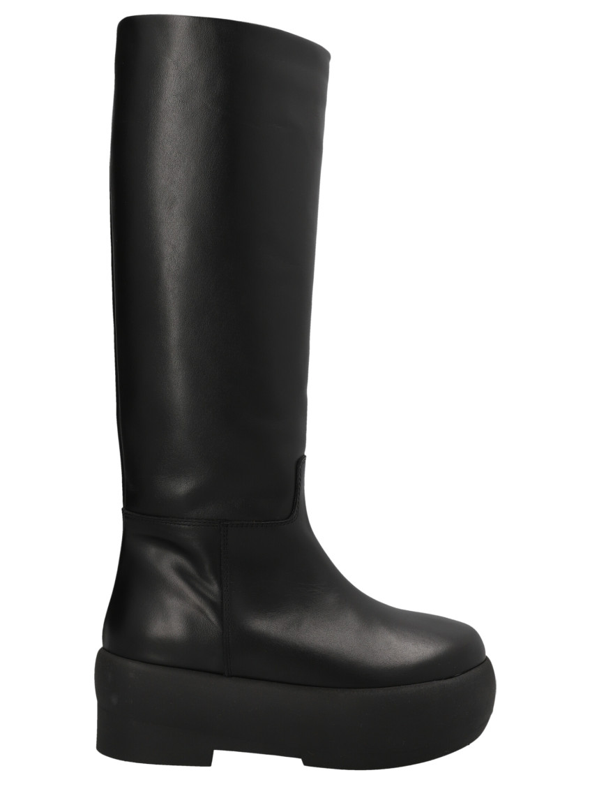 Gia Borghini Black Leather Gia 16 Boots In Black