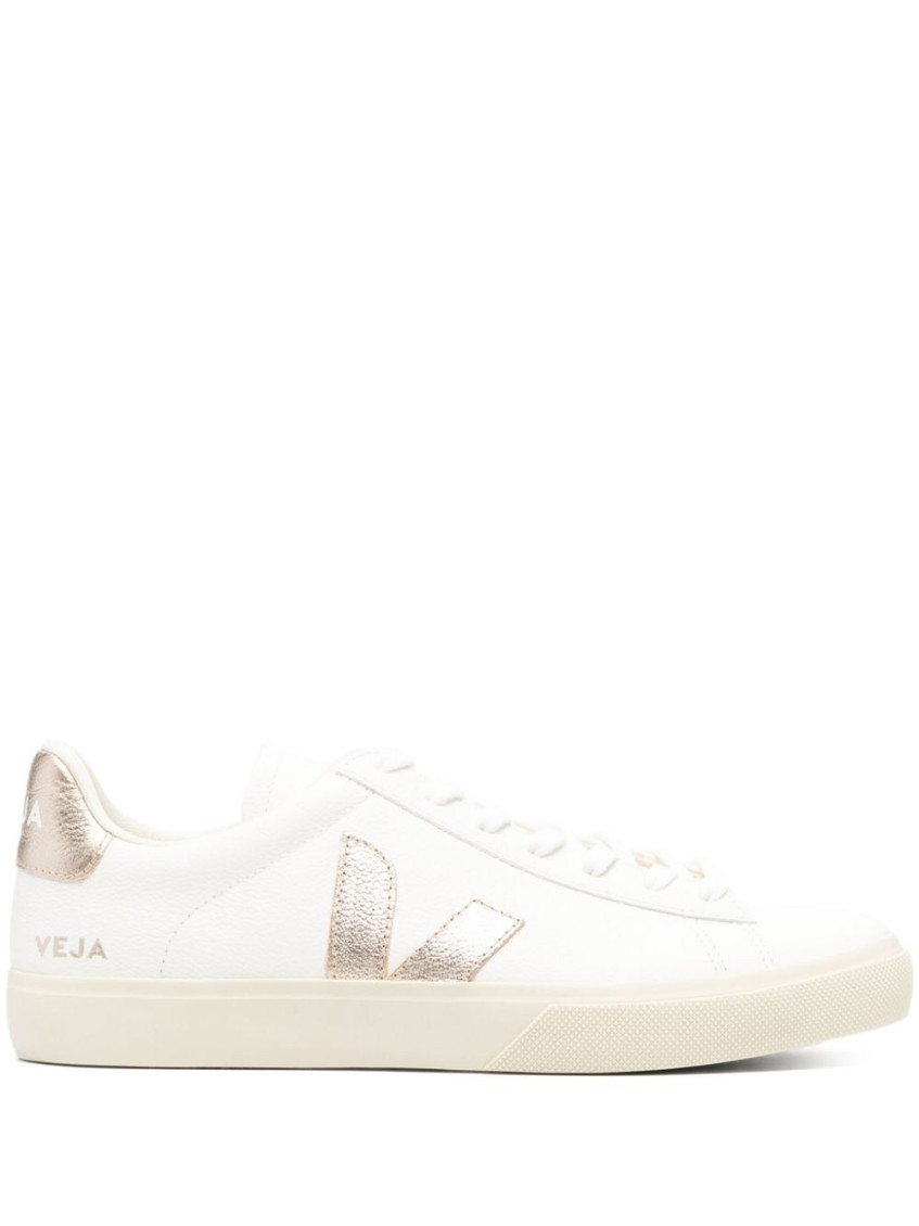 Veja White Lace Up Sneakers