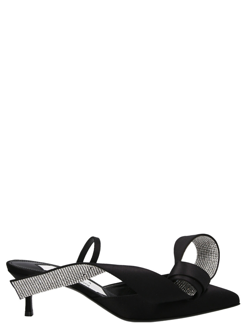 Sergio Rossi Black Pointed Toe Heels In Black
