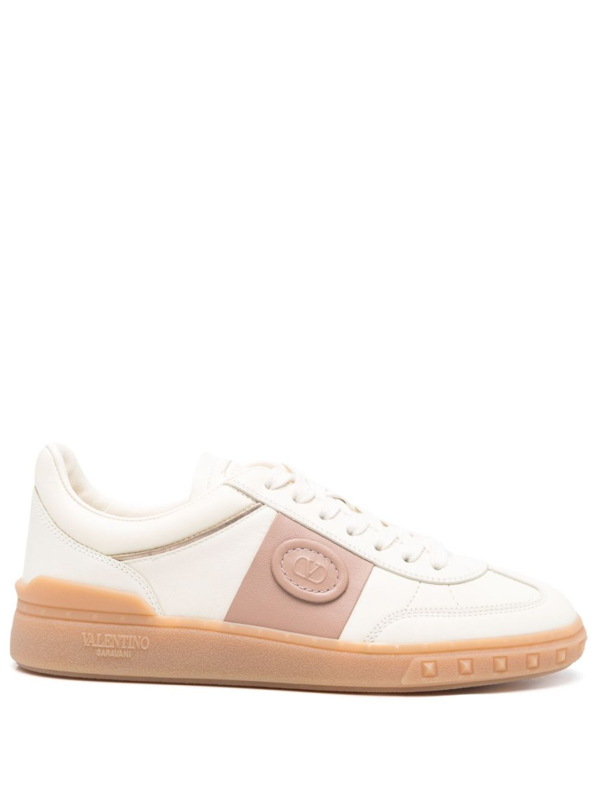Shop Valentino White Upvillage Leather Sneakers