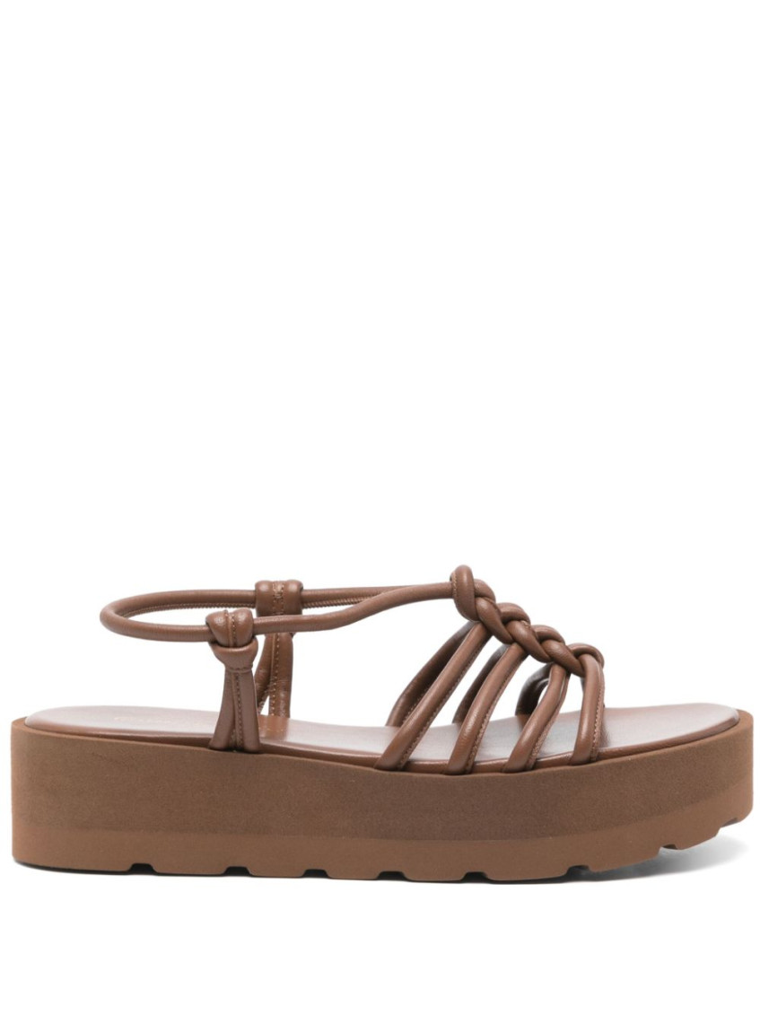 Gianvito Rossi Camel Brown Caged Slingback Sandals