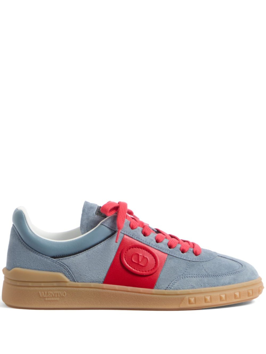 Valentino Garavani Men Upvillage Low Top Sneaker In Split Leather And Calfskin Nappa Leather