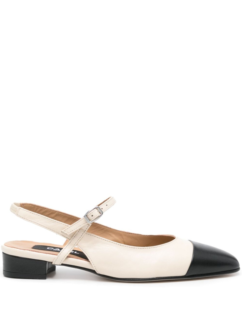 Carel Paris Beige Slingback Ballet Flats