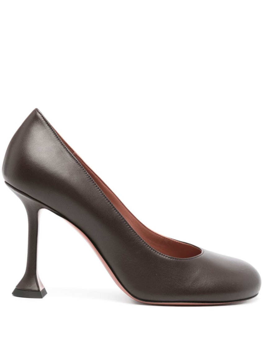 Amina Muaddi 95mm Iris Leather Pumps