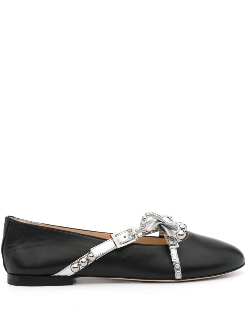 Mach & Mach Black Crystal Ballet Flats