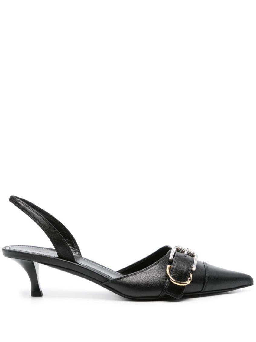 Shop Givenchy Black Leather Slingback Pumps
