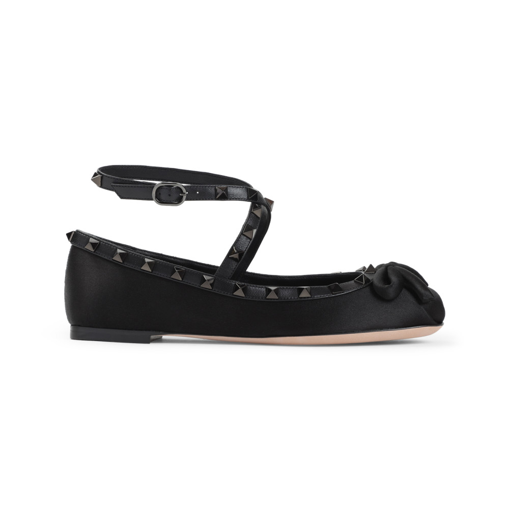 Valentino Silk Rockstud Ballet Flats