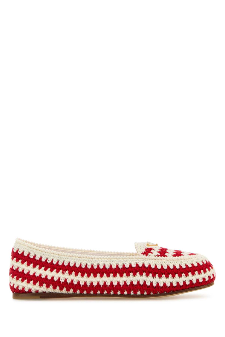 Prada Mocassini In Crochet Ricamato Donna