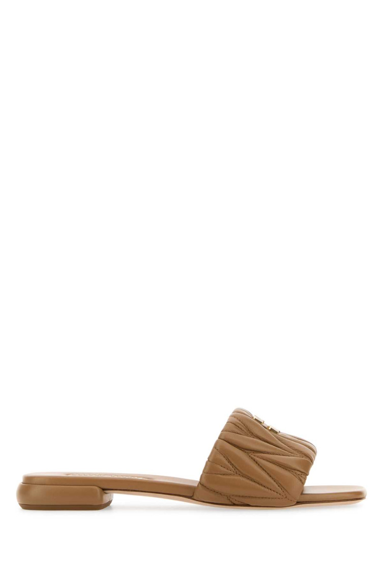 Miu Miu Quilted Leather Flat Slide Style