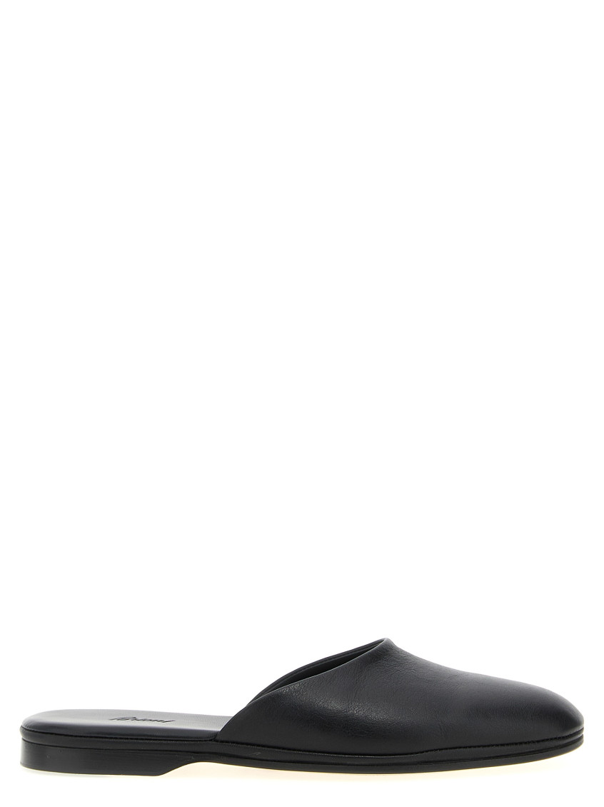 Brioni Leather Almond-toe Mules