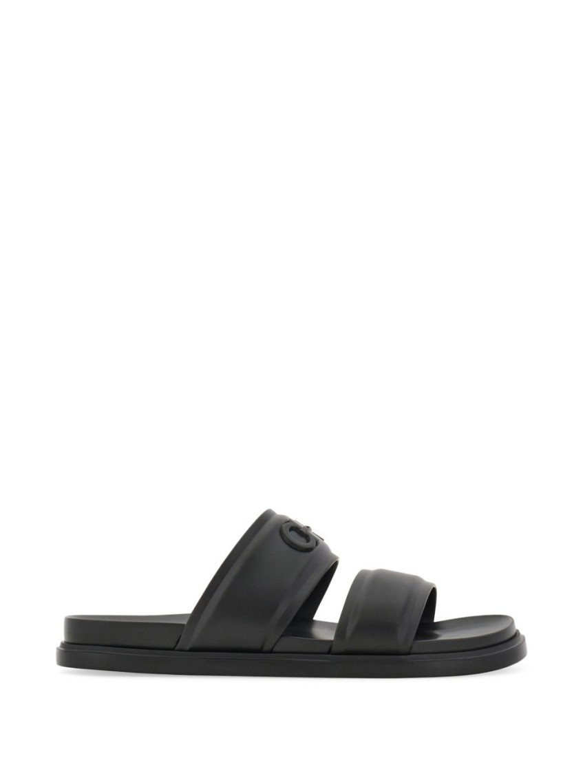 Ferragamo Black Slip On Sandals for Men Online USA at  display picture 1