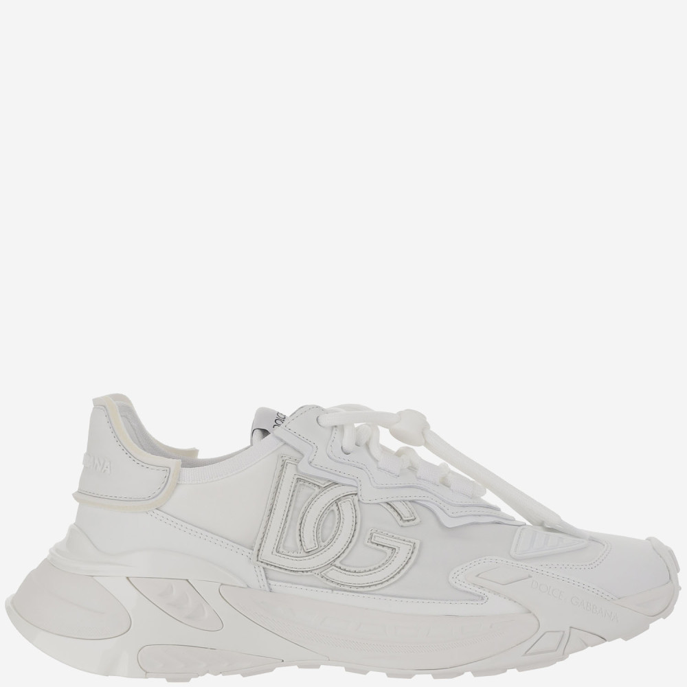 Dolce & Gabbana Fabric And Leather Sneakers With Chunky Sole In Multi
