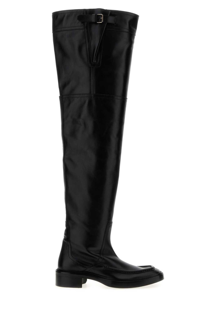 Saint Laurent Joe Over-the-knee Boots In Smooth Leather In Black