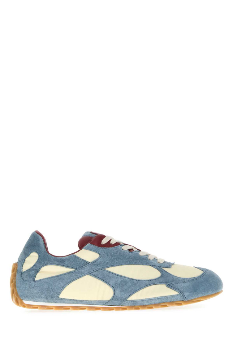Bottega Veneta Orbit Flash Leather-trimmed Suede And Shell Sneakers In Blue
