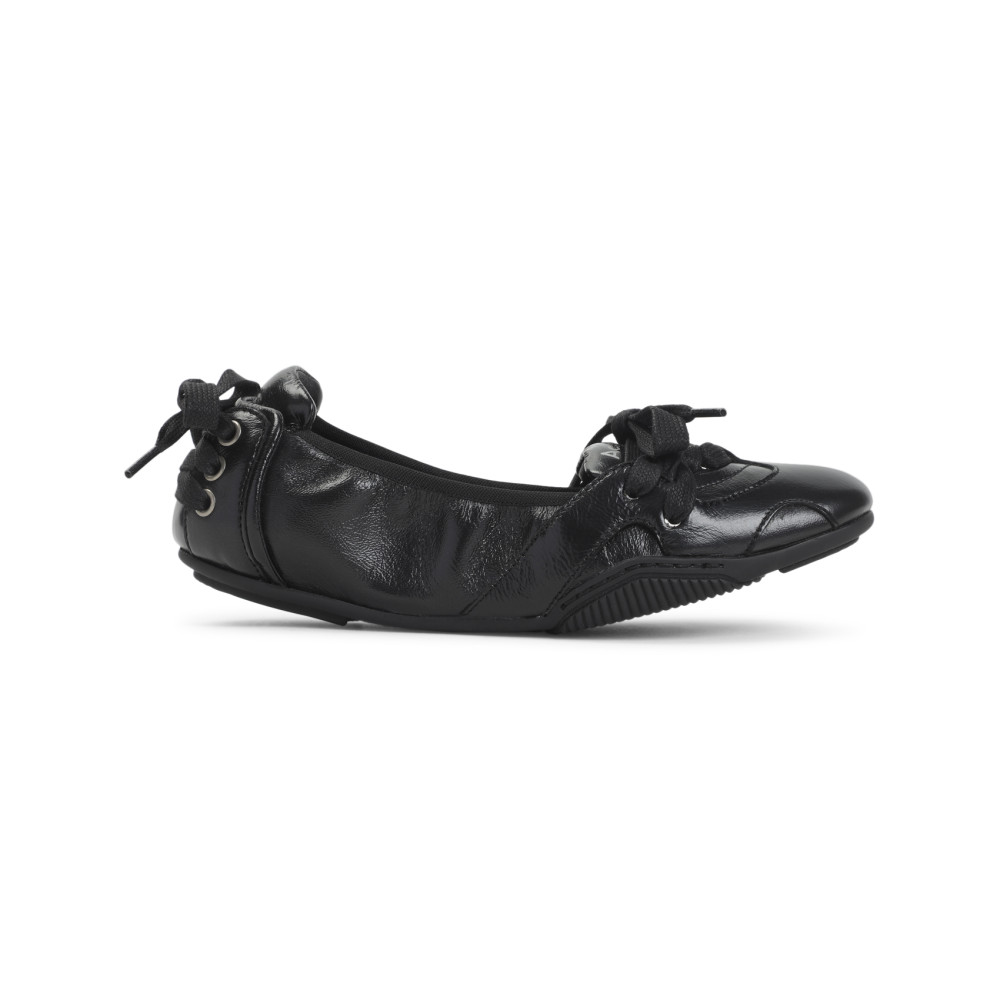 Acne Studios Black Leather Ballet Flats In Black