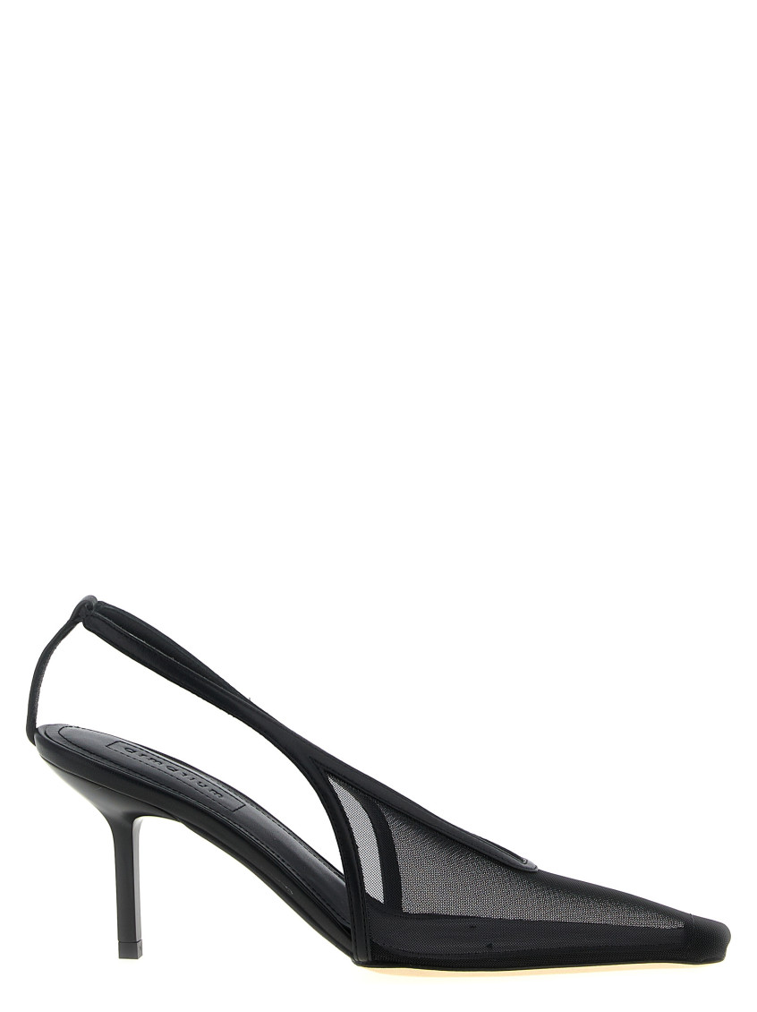 Armarium 75mm Evelina Mesh Slingback Pumps In Black