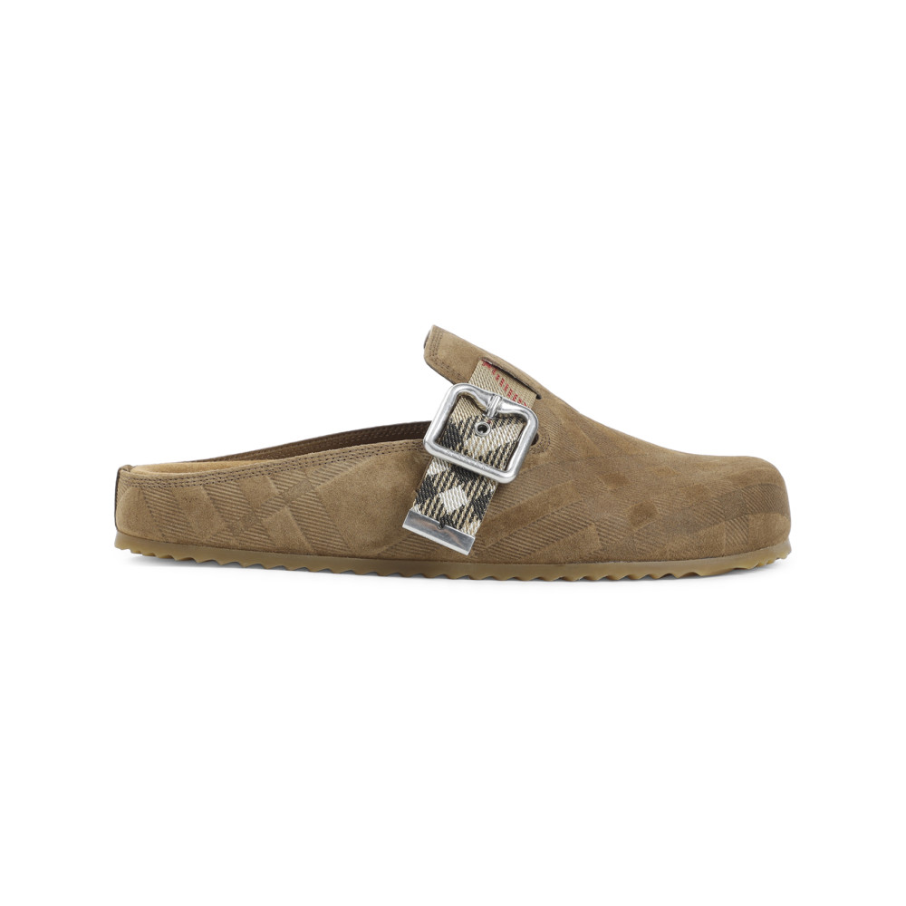 Burberry Brown Suede Mules In Brown