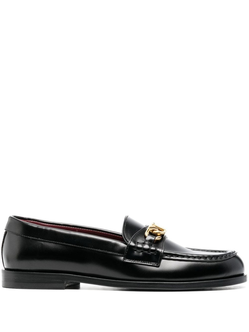 Valentino Garavani Black Leather Loafers