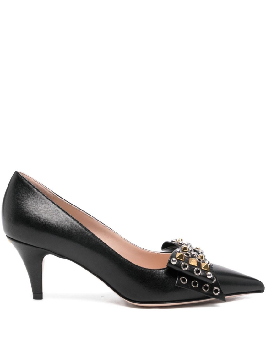 Valentino Studded Bow-detail Pumps In Black